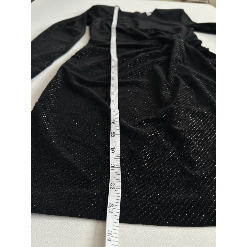 NWOT & Other Stories Cocktail Glitter Sparkle Velour LS Mini Dress Black Size XS - Picture 8 of 16